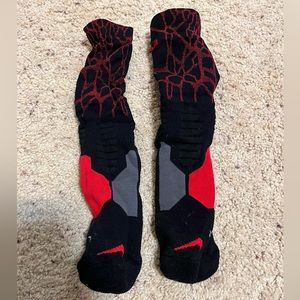 Black and Red Nike Dri-Fit Elite Socks